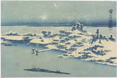Eilanddorp in de sneeuw, ca. 1824-1848